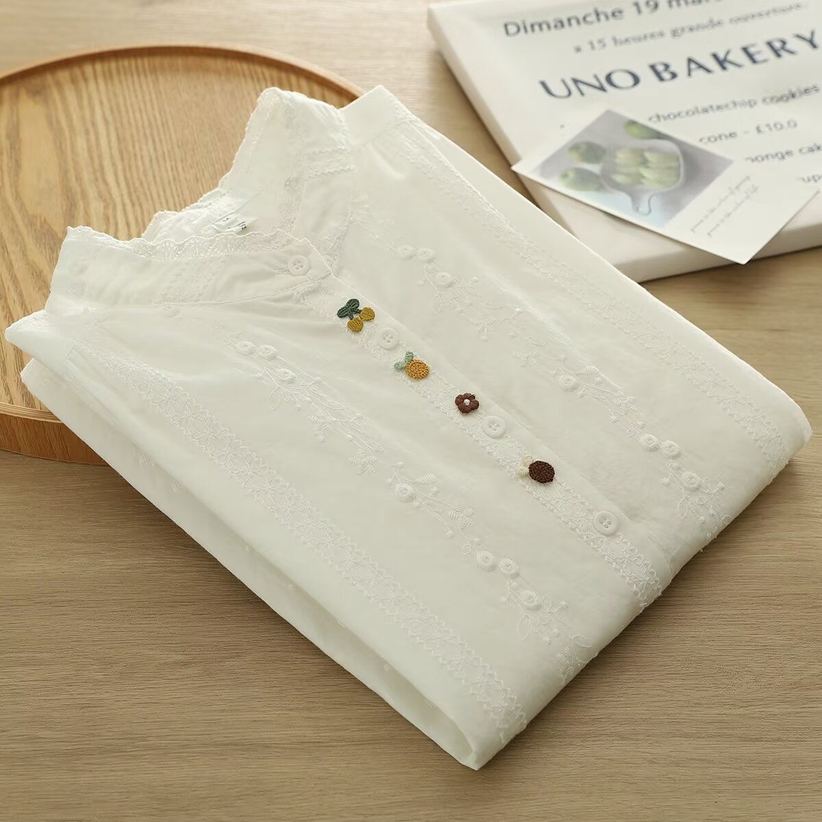 Embroidery Online - Blus Bohemian wanita 2026 musim semi