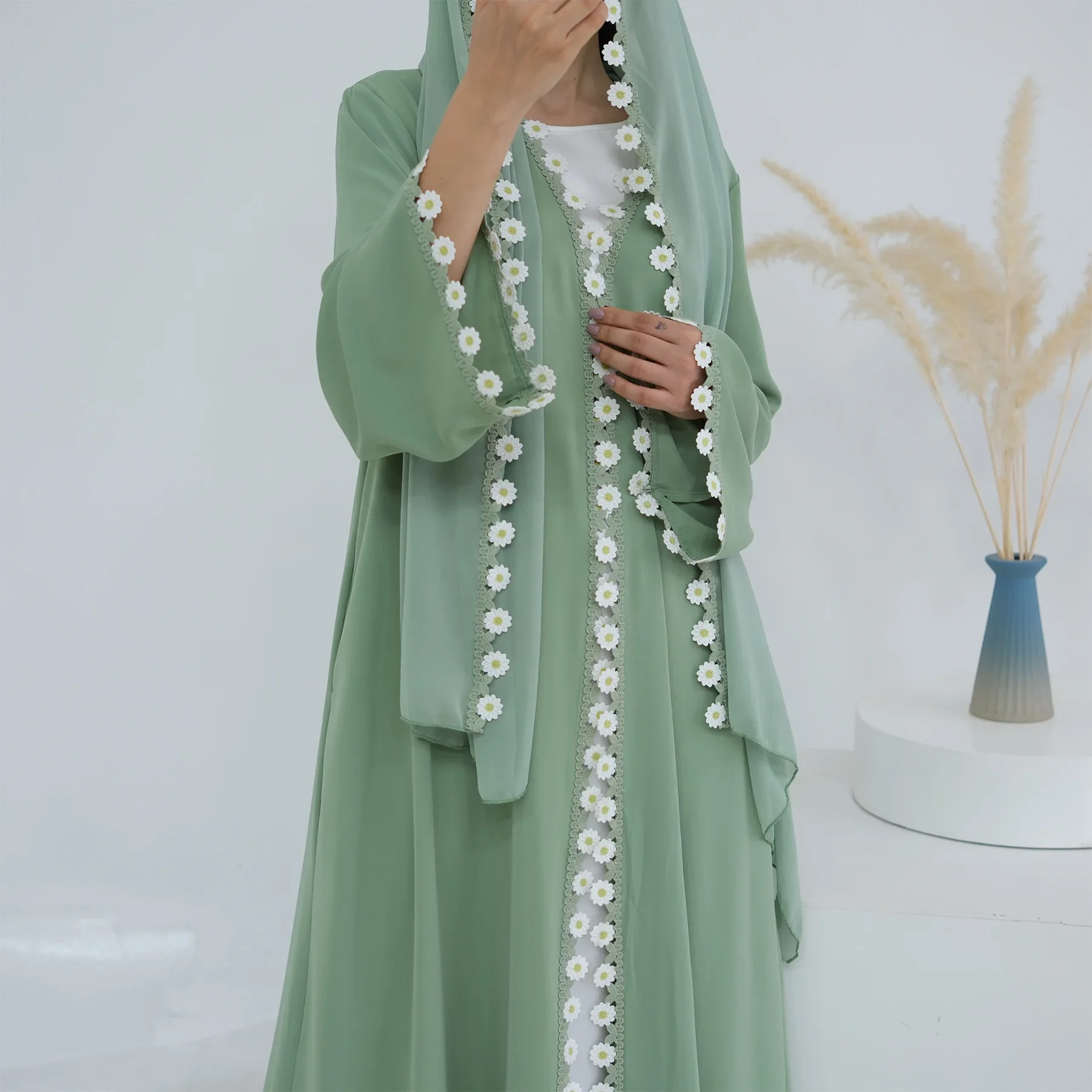 Gaun Abaya Dubai Turki Kaftan  - Embroidery Kebaya ulasan dan harga