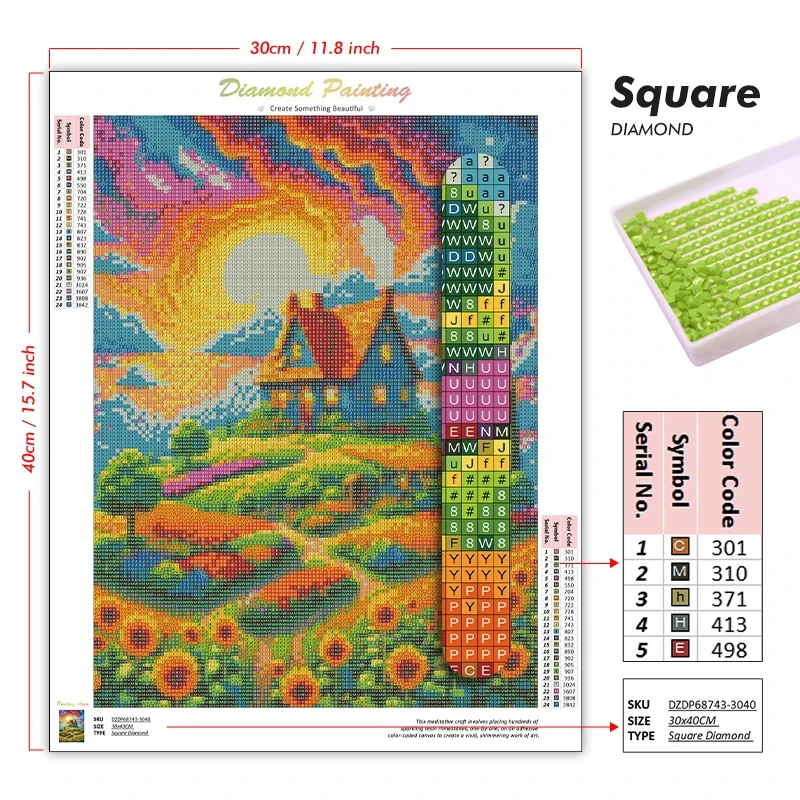 1pc Kit Lukisan Berlian 5D DIY - Embroidery Bali ulasan dan harga