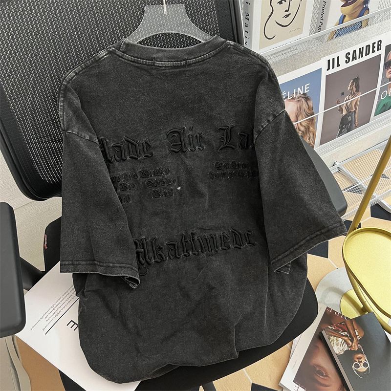 Kaus wanita bordir huruf klasi - Embroidery Cotton Shirt ulasan dan harga