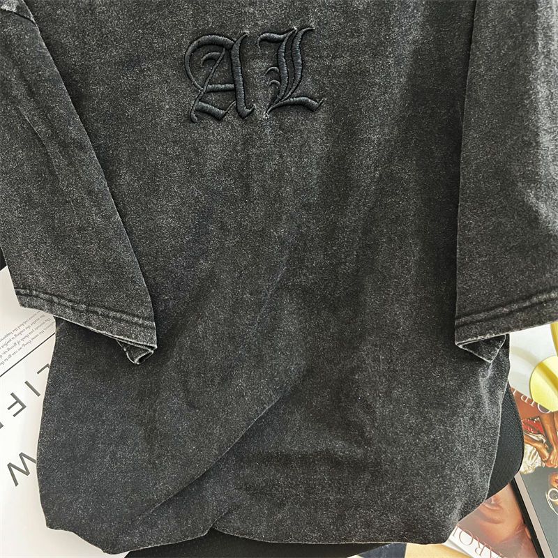 Kaus wanita bordir huruf klasi - Embroidery Cotton Shirt ulasan dan harga