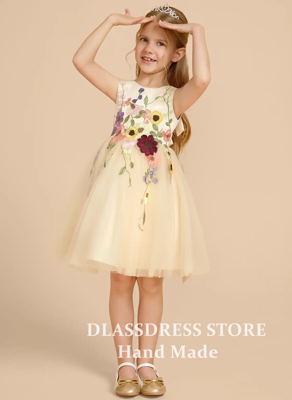 Gaun Pesta Anak Perempuan Warn - Embroidery Yellow Dress ulasan dan harga