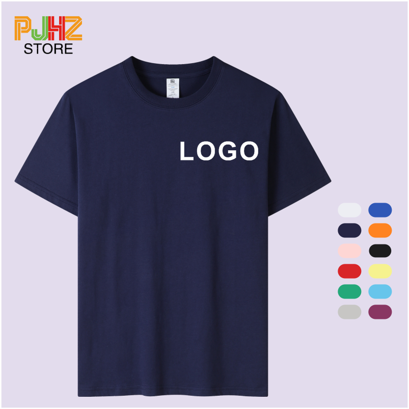 T-shirt katun 100% Logo kustom - Embroidery Design Logo ulasan dan harga